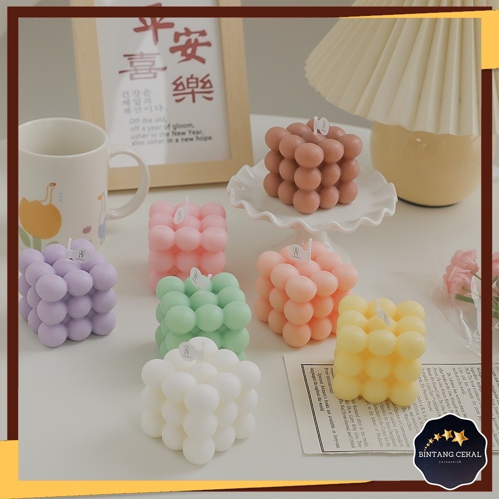 [BC] Cube Candle Scented Candle Cube Candle Aroma Bubble Scented Candle  Lilin Wangi Hiasan Rumah 香薰
