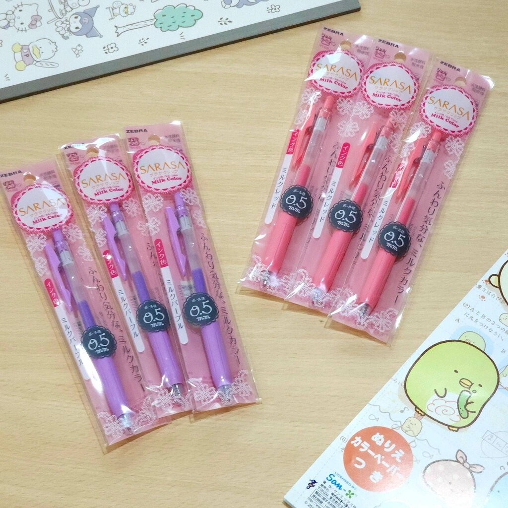 ปากกา zebra sarasa milk colour