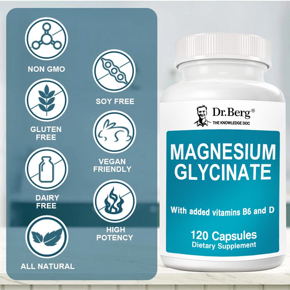 ดร. Bergs - Magnesium Glycinate 400 mg - Chelated Magnesium Glycinate Capsules สําหรับความเครียด สงบ ผ่อนคลาย และนอนหลับ - รูปที่ 3