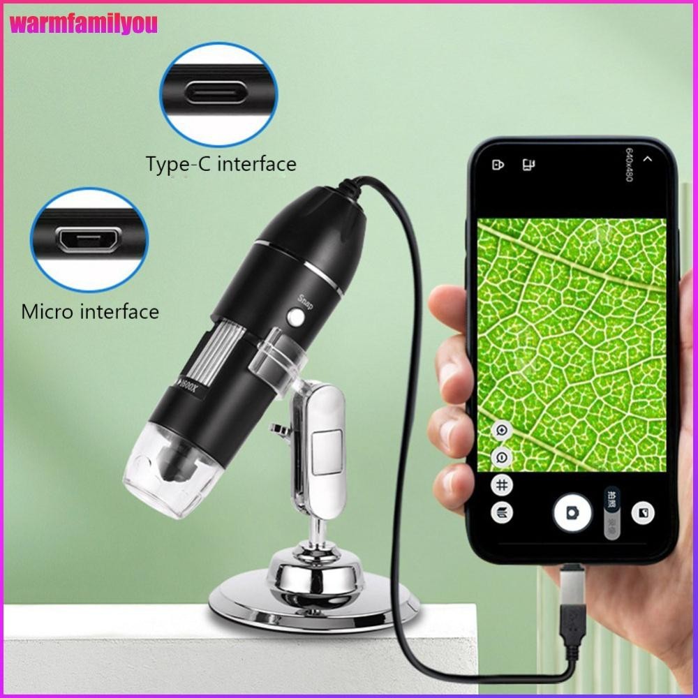 familyouกล้องจุลทรรศน์อิเล็กทรอนิกส์ Usb พร้อมขาตั้งกล้องจุลทรรศน์อิเล็กทรอนิกส์แบบพกพา 500X 1000X 1600X สําหรับซ่อมโทรศัพท์มือถือ