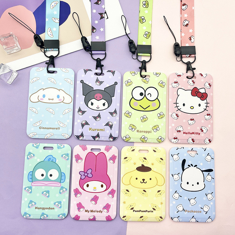 Hard Card Holder Long Lanyard น่ารัก Pacha Dog Melody ID Holder สายคล้องคอสําหรับ Bus/Subway/Campus/Work Access Cards