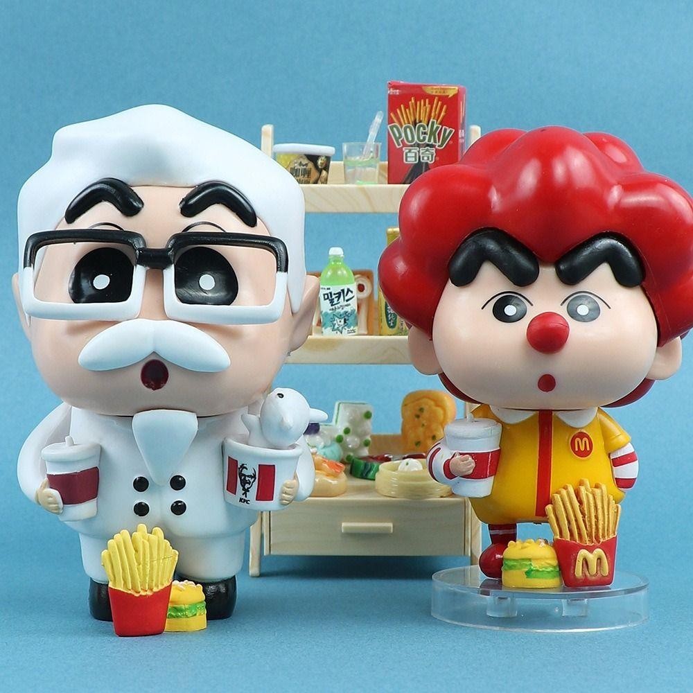 Lacyeszb เครยอนชินจังอะนิเมะรูป, McdonaldS รุ่น Q Shin-Chan Action Figure, ของสะสมของขวัญ PVC อะนิเมะการ์ตูน Crayon รูปของเล่นเด็กของเล่น
