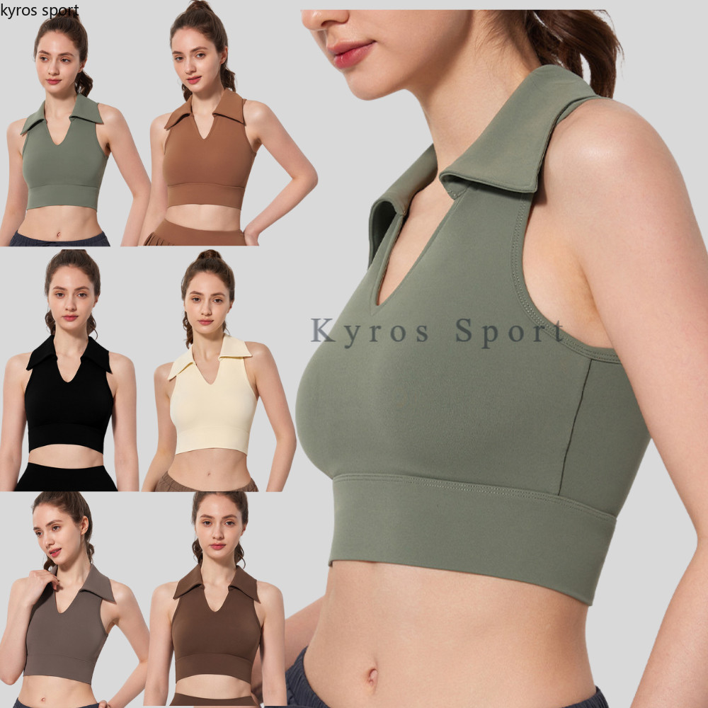 เสื้อกล้ามกีฬาคอปกระบายอากาศ | เสื้อฟิตเนสแขนกุดพร้อมเสื้อชั้นในในตัวสําหรับวิ่งโยคะออกกําลังกาย