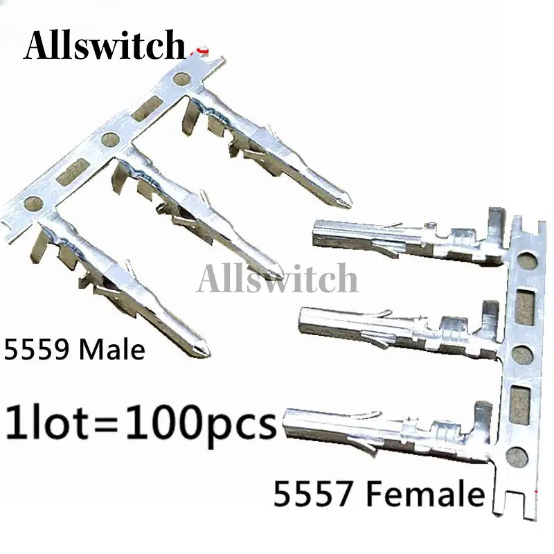 100 ชิ้น 4.2 มิลลิเมตร 5557 & 5559 ซีรีส์ชายและหญิง Terminal Pins สําหรับ PC ATX/PCI-E/EPS สายไฟ Cold Pressed Terminal – โปรปัง