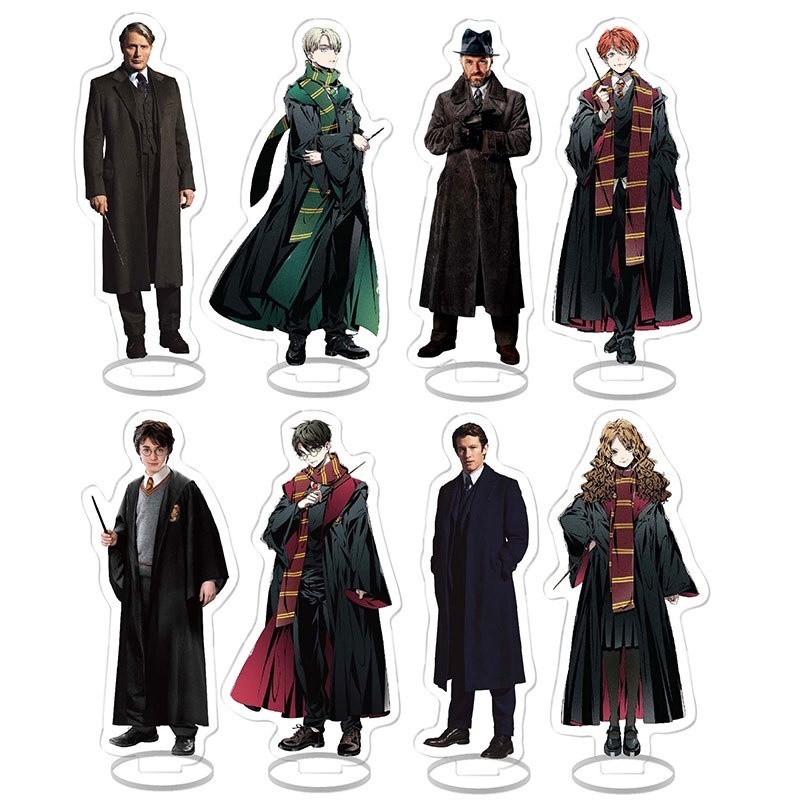 โมเดลตัวละครอะคริลิค Harry potter hermione ron dubledore จากของตกแต่งบ้านการ์ตูน