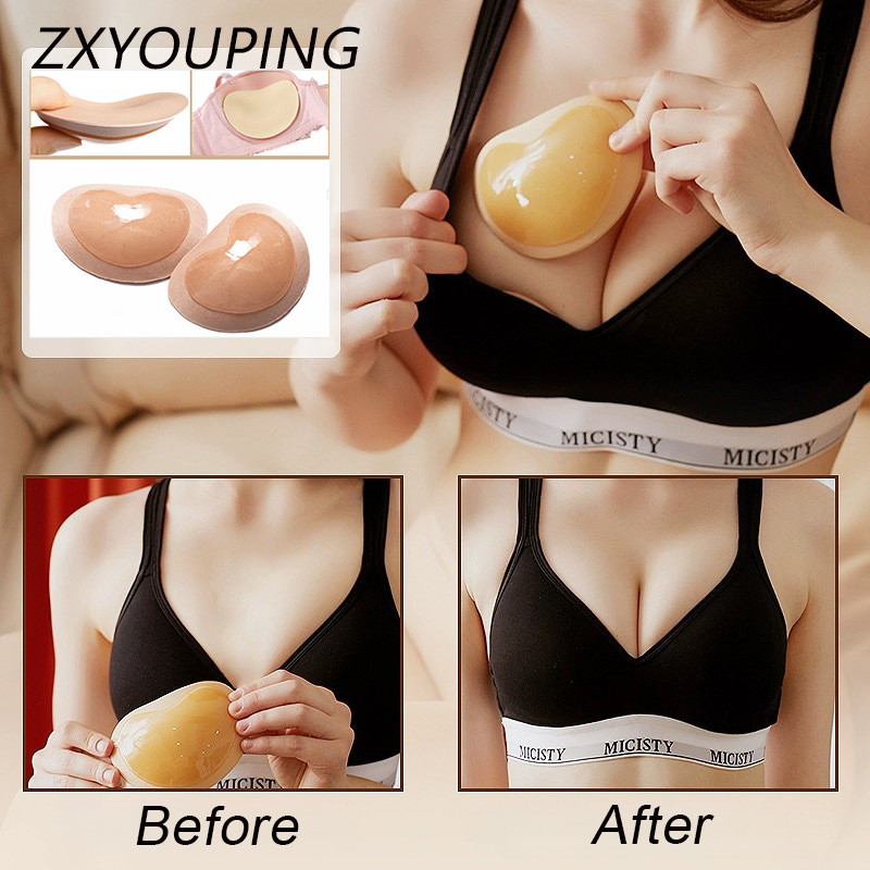 3 คู่นํากลับมาใช้ใหม่ได้ 2 ซม.ความหนา Pad ชุดบิกินี่ที่มองไม่เห็น Bra เบาะ Push Up Pads สําหรับ Bra 