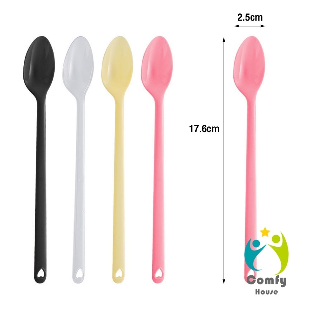 Comfy ช้อนพลาสติก 100 ชิ้น ใช้แล้วทิ้ง สำหรับตักไอศกรีมและของหวาน (ราคาถูก ส่งฟรี) Coffee spoon - รูปที่ 6