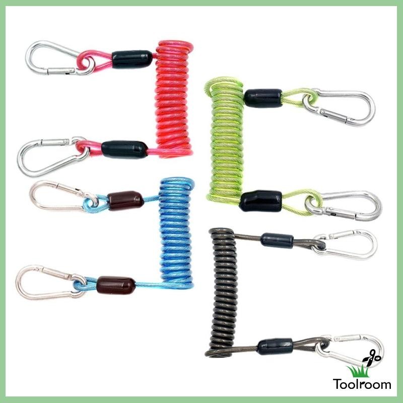 [ Professional Scuba Diving Spiral Spring Coil Lanyard สีชมพูฉุกเฉิน