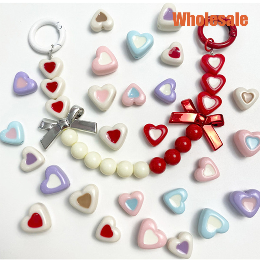 10ชิ้น14*15มิลลิเมตรหยดน้ํามันรักหลวมลูกปัดครีมสีทําเองสร้อยคอจี้อุปกรณ์โทรศัพท์มือถือเครื่องประดับวัสดุ