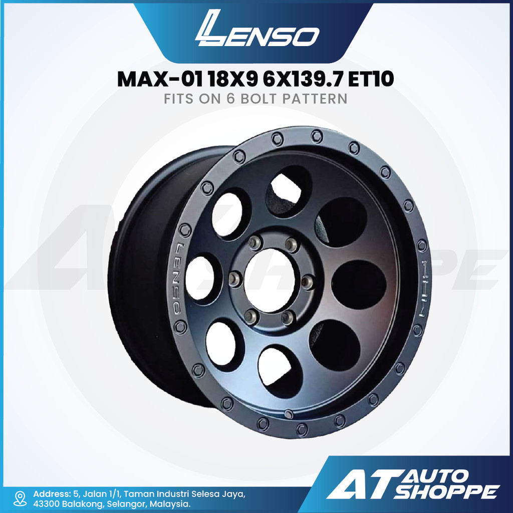 Lenso MAX-01 - สีดําด้าน 18x9 ET10 6x139.7 (1 ชิ้น)