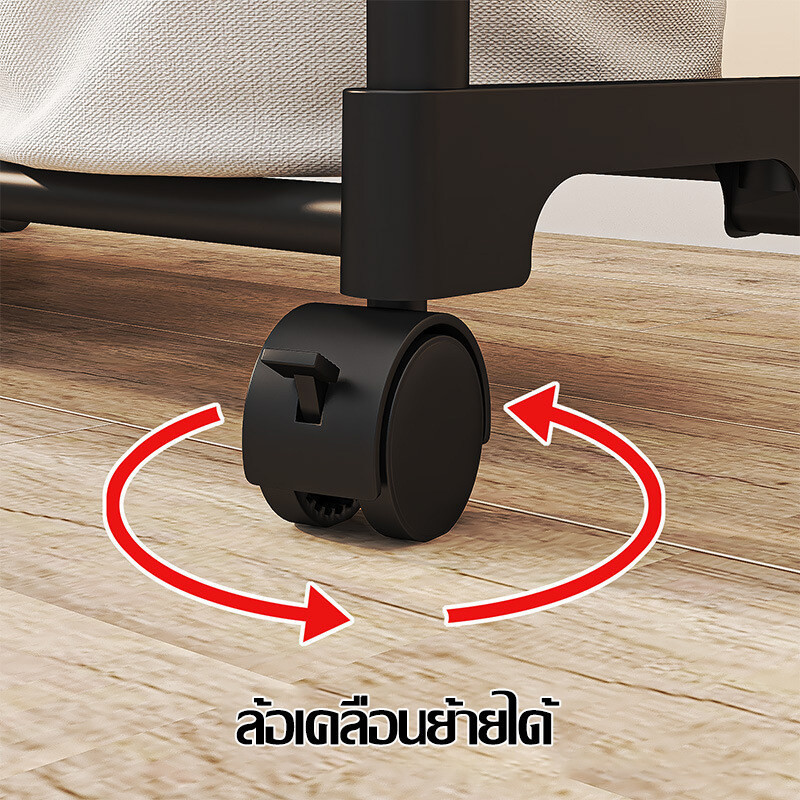 ราวตากผ้า ราวแขวนผ้าบาร์คู่ ราวตากผ้าในห้องนอน พร้อมล้อเลื่อนเคลื่อนย้ายสะดวก พร้อมส่ง - รูปที่ 4