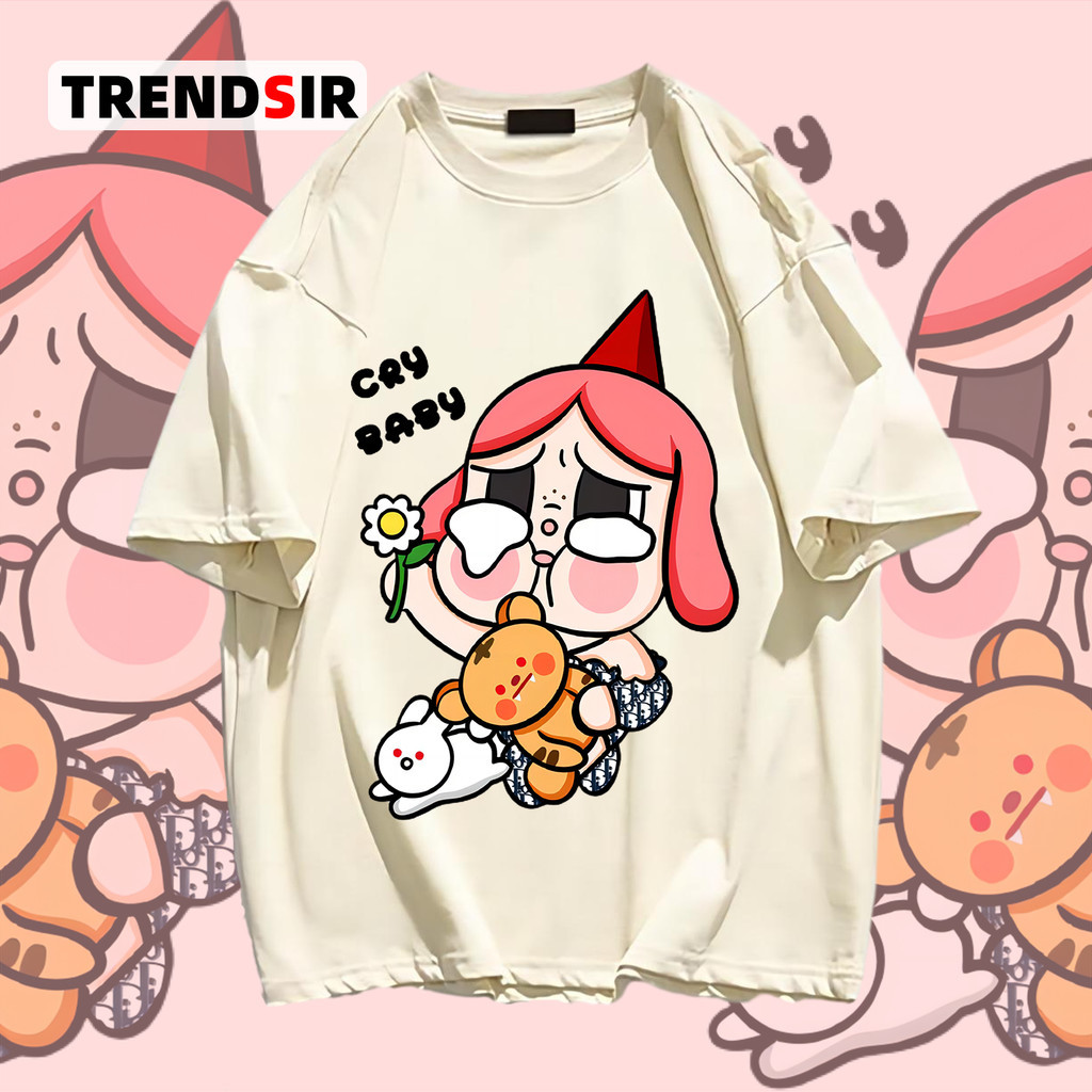 TrendSir NEW เสื้อยืด สไตล์เกาหลี แขนสั้น การ์ตูนสไตล์น่ารัก 100% cotton 9สี M-3XL
