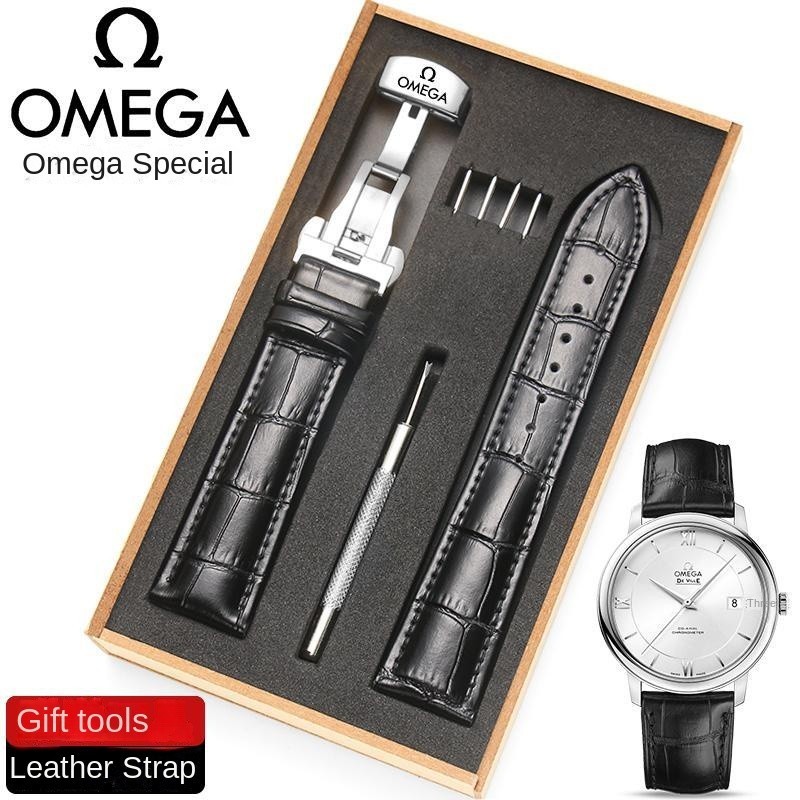 Omega สายนาฬิกา Defei ของแท ้ หนัง Original Pin Buckle Strap Seahorse Speedmaster Elegant ผู ้ ชายผู ้ หญิงนาฬิกาอุปกรณ ์ เสริม