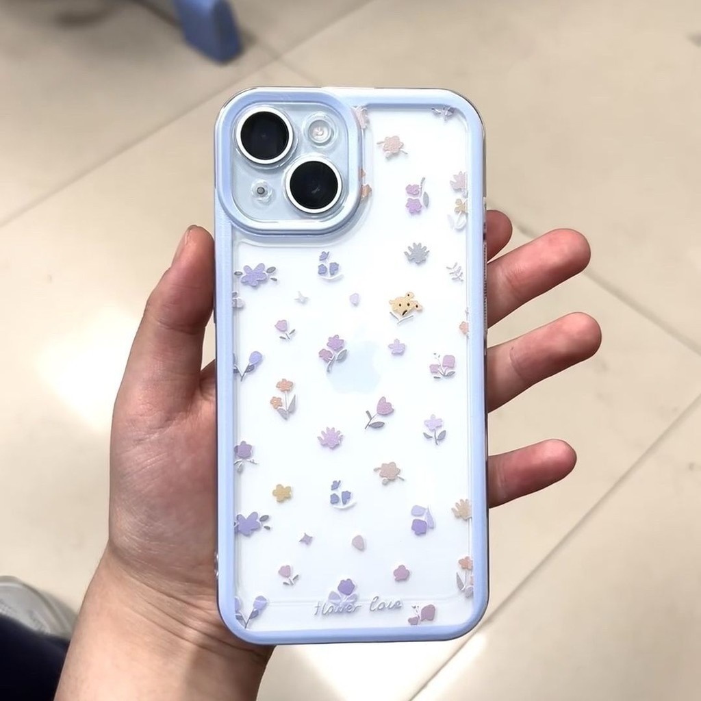 {KK Store} เคสโทรศัพท์ซิลิโคนอ่อนนุ่มใสลายดอกไม้ขนาดเล็กเรียบง่ายเหมาะสําหรับ iPhone x/xs/xr/xsmax/7/8plus/11Promax/12/13/14Promax/15 เคสกันกระแทกแบบรวมทุกอย่าง
