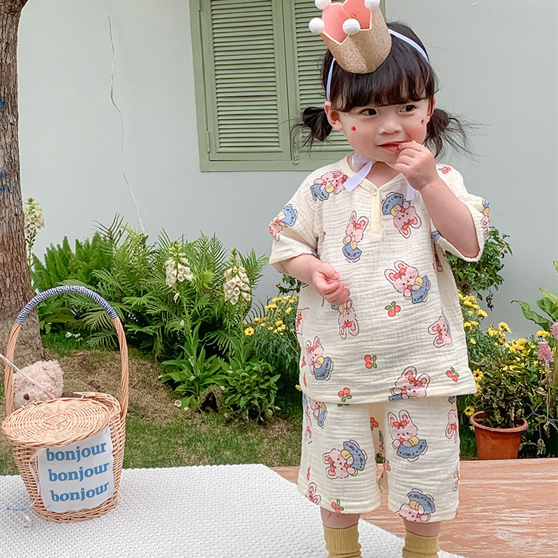 2ชิ้นฤดูร้อนเสื้อผ้าเด็กทารกชุดเด็กการ์ตูนแขนสั้น ยู นิสซ์ เด็กท็อปส์กับกางเกงขาสั้นเด็กทารกชายหญิงชุด