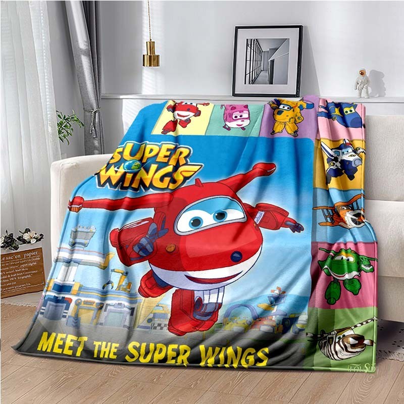 ผ้าห่ม Super Wings แบบพิเศษสำหรับเด็ก ดีไซน์น่ารักและนุ่มมาก มาพร้อมคุณภาพสูงจากฝ้ายแฟลแนล เป็นของขวัญวันเกิดที่เหมาะเจาะ