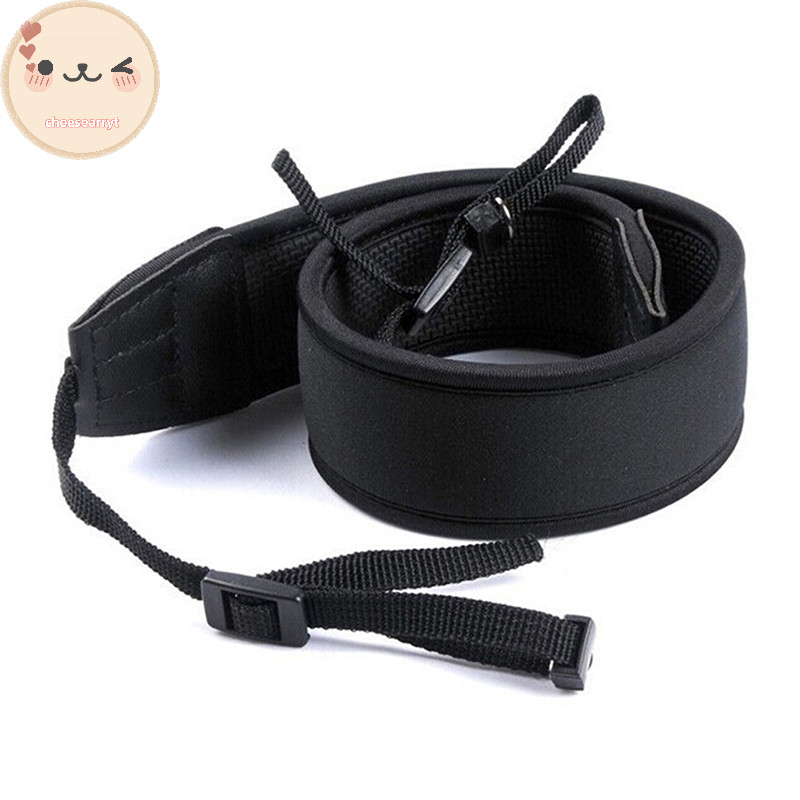 Chee Universal คอสายคล้องไหล่สลิงเข็มขัด Universal กล้องไหล่สายคล้องคอปรับหนา Anti-slip สายสีดําสําหรับกล้อง Digital DSLR EN