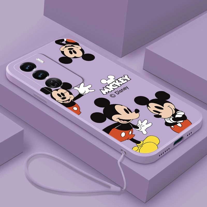 Oppo Reno 12 Pro Reno12 Pro 5G การ์ตูน Disney Mickey Mouse คู่รัก Square Soft Silicone Cover เคสยางกันกระแทก