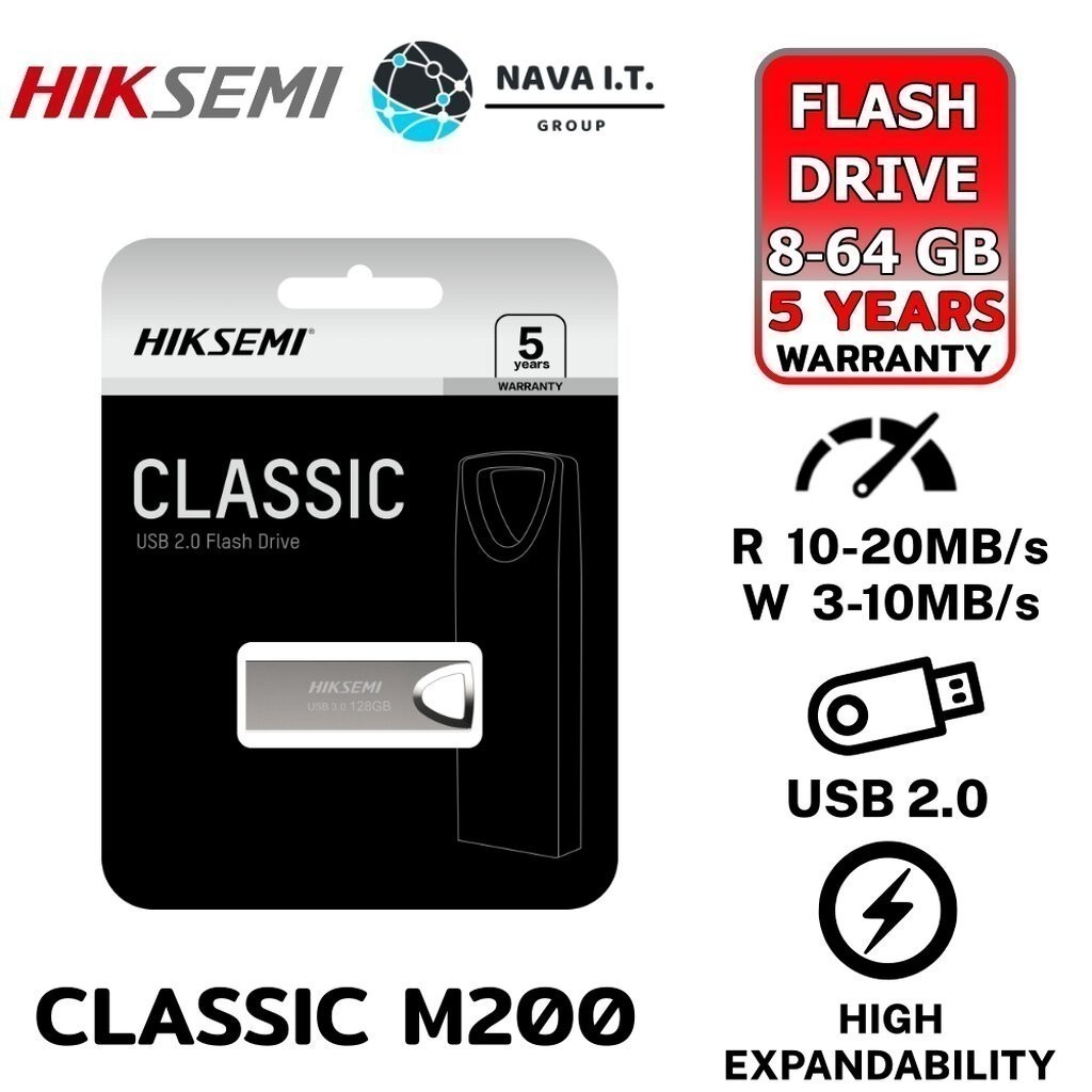 HIKSEMI CLASSIC M200 USB3.0 16GB-128GB FLASH DRIVE (แฟลชไดร์ฟ) ประกัน 5 ปี