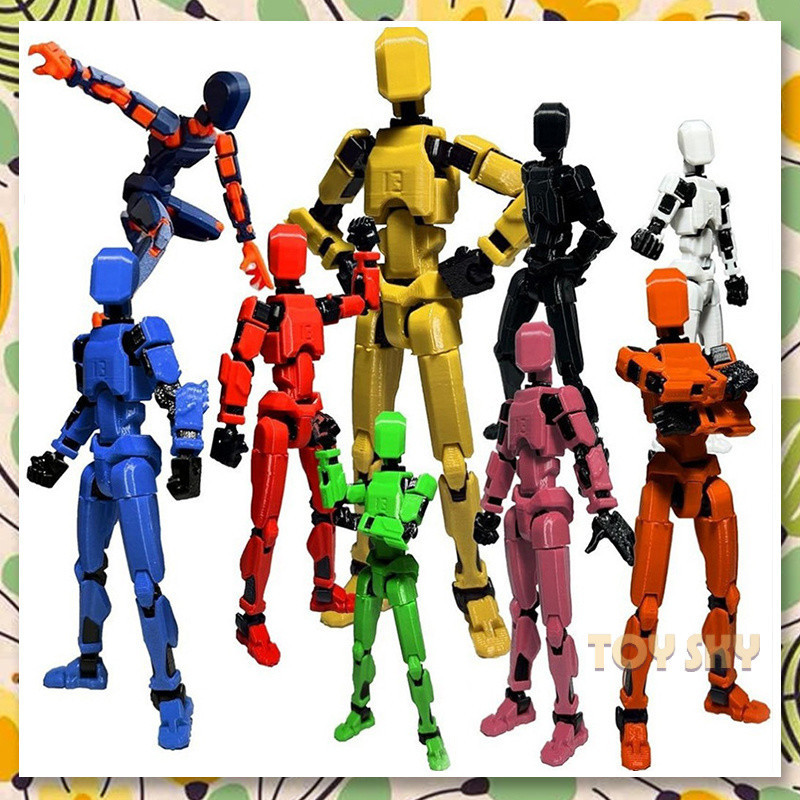 จัดส่ง 24 ชม. Articulated Man 13 Lucky ตุ๊กตาหลาย Joint Movable 3D การพิมพ์ของเล่น 3rd Generation Dummy ตุ๊กตา DIY Decompression เครื่องมือ