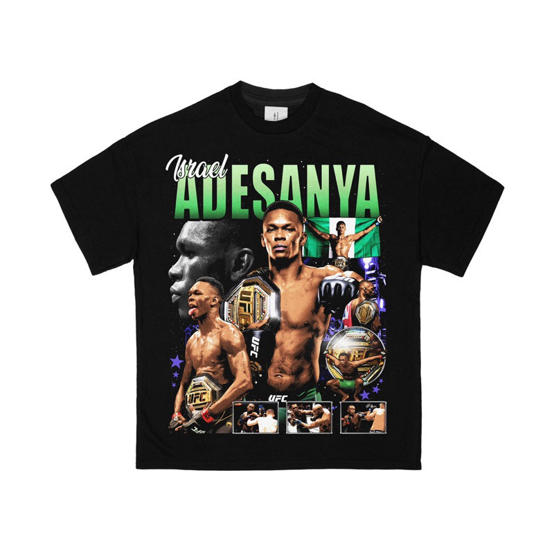 2024MIZZY S-5XL  | UFC | vintage bootleg israel adesanya Tshirt  เสื้อยืดผู้ชาย Premium เสื้อยืดสีดำ