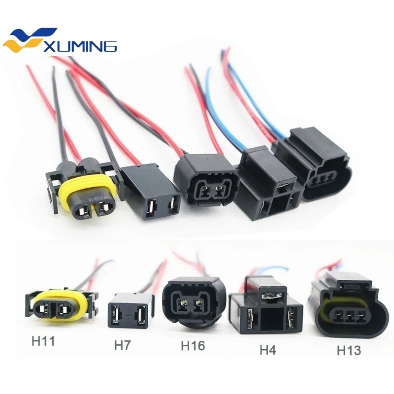 Xm-1 ชิ้น H4 H7 H11 H13 H16 5202 หญิงอะแดปเตอร์ซ็อกเก็ต pigtail สายไฟ Harness Connector ผู้ถือปลั๊กส