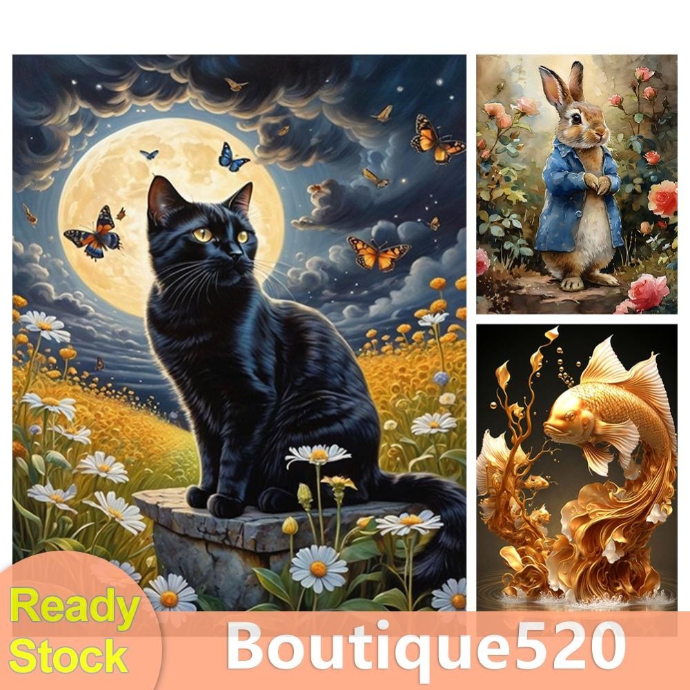 เย็บปักถักร้อยเต็มรูปแบบ Eco-ด้ายฝ้าย 11CT พิมพ์สัตว์ Cross Stitch Kit Art [boutique520.th]