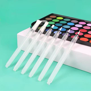 9pcs S/M/L แปรงสีน้ําหัวแบนปลายแหลมหัวกลมหัวแบนแปรงสีน้ํารวมกันขนาดใหญ่