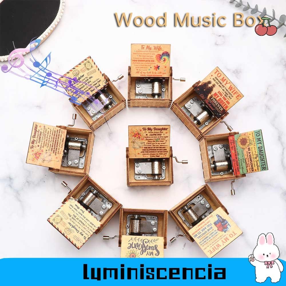 Luminescia กล่องดนตรี Vintage You Are My Sunshine แกะสลักการ์ดนําเสนอสําหรับภรรยา