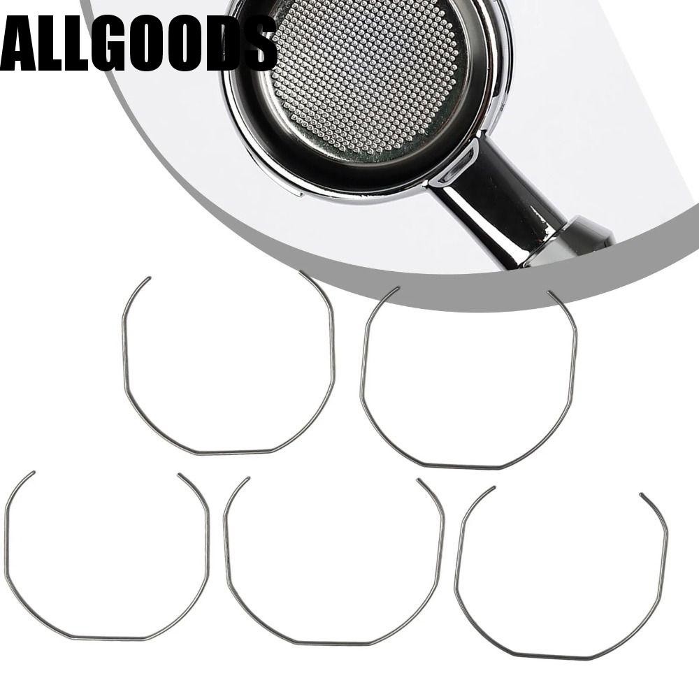 Allgoods Coffee Portafilter ตะกร้าฤดูใบไม้ผลิ, 51/54/58 มม. 304 สแตนเลสสปริงคลิปลวด,|เครื่องประดับ เงิน สะดวก ทนทาน ฤดูใบไม้ผลิ แหวนล็อคสลัก ร้านกาแฟ
