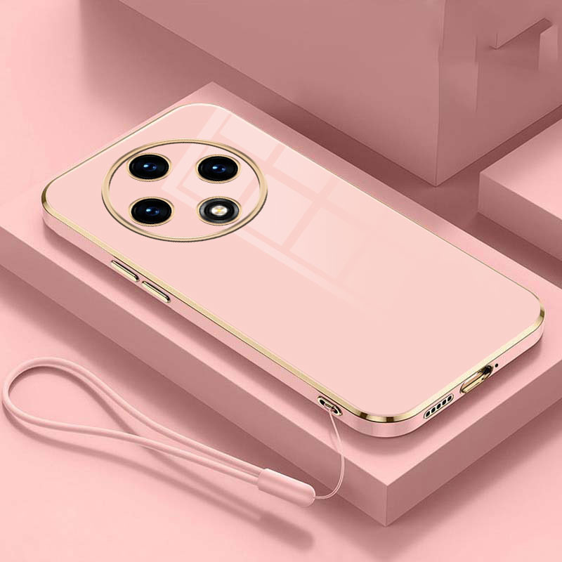 Oppo Reno 12F 5G Reno12F เคสชุบไฟฟ้าเคลือบเงาสายรัดเชือกเส้นเล็กขอบตรงปลอกฝาครอบมีสไตล์