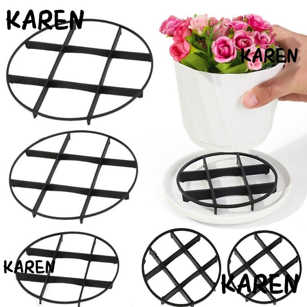 Karen ที่วางกระถางดอกไม้, จานรองพืชชั้นระบายน้ําขาตั้งรอบ Planters รองรับ, Anti Rotting Root BreathableBase ด้านล่างสวนกระถางต้นไม้ถาดสําหรับสวน