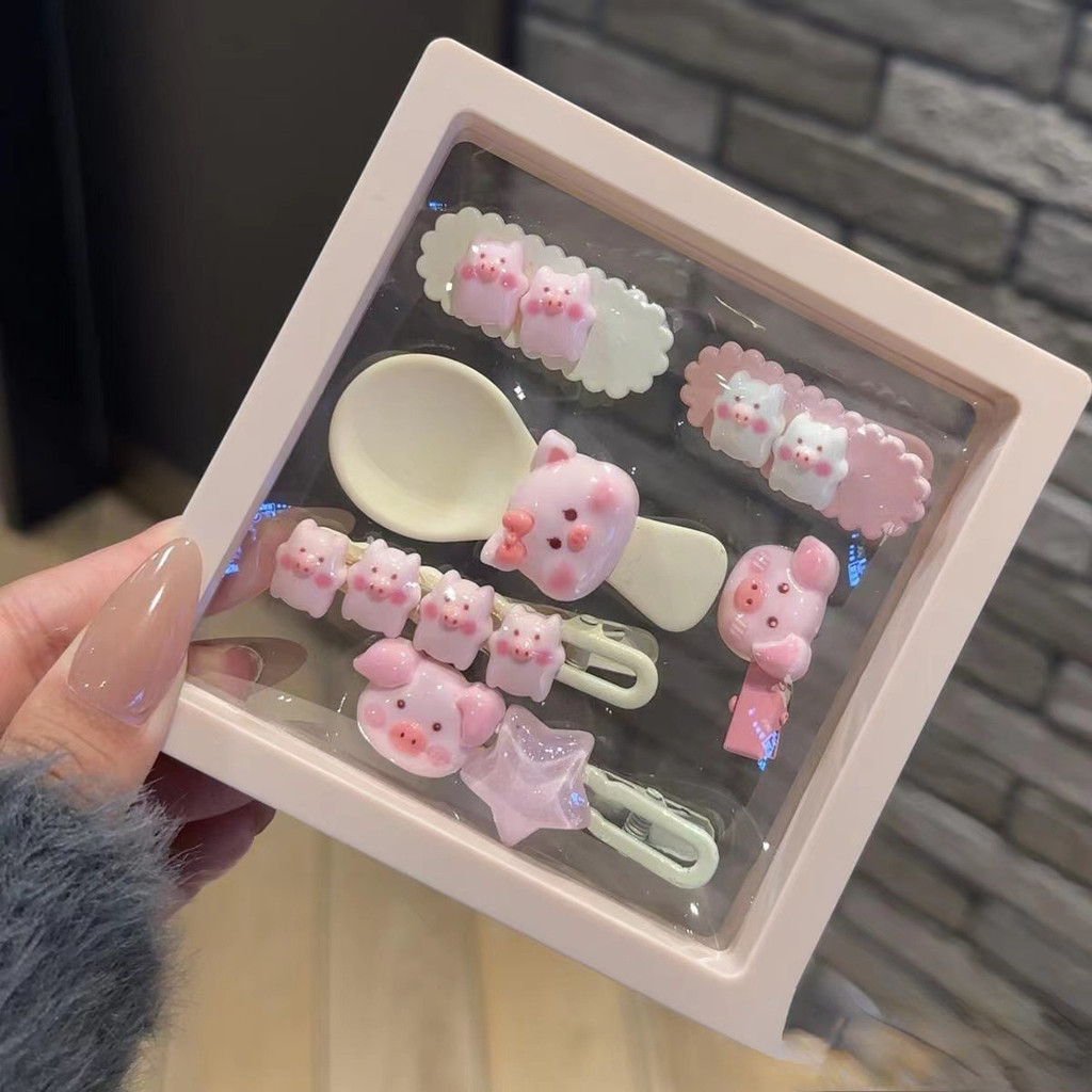 น่ารักบลัชลูกหมูชุดกิ๊บหัวหมูเรียบคลิปแฟชั่นญี่ปุ่นอเนกประสงค์ด้านคลิปอุปกรณ์ผม