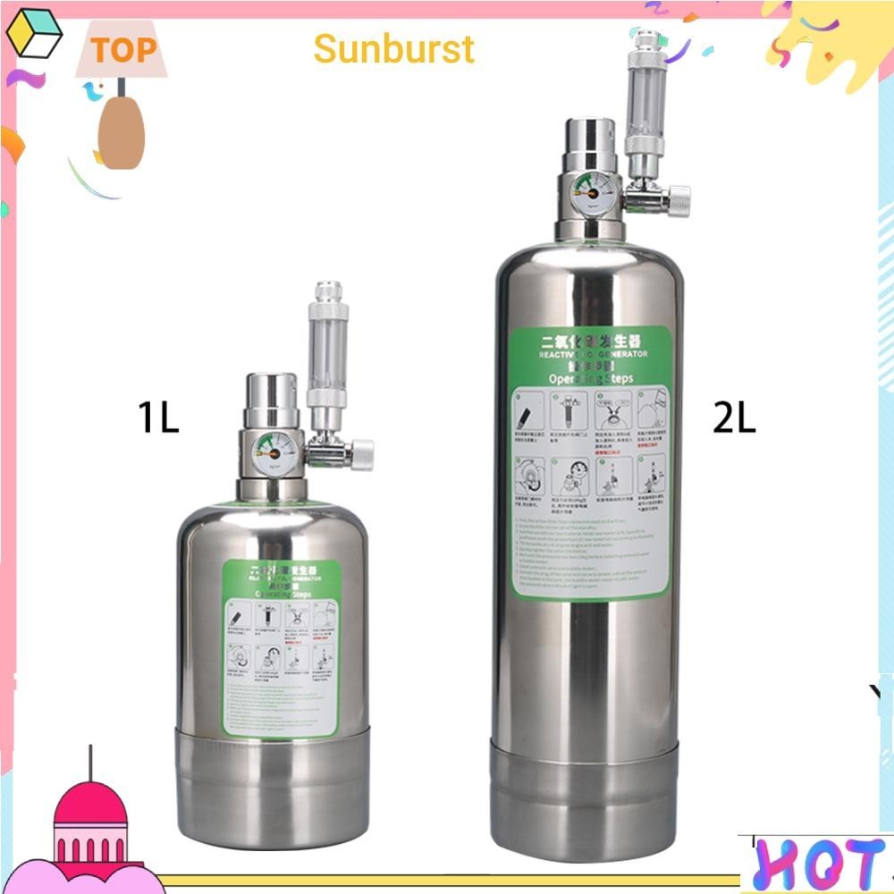 1l/2l CO2 เครื่องกําเนิดไฟฟ้ากระบอกสแตนเลสพืชน้ําชุดระบบตู้ปลา [Sunburst11.th]