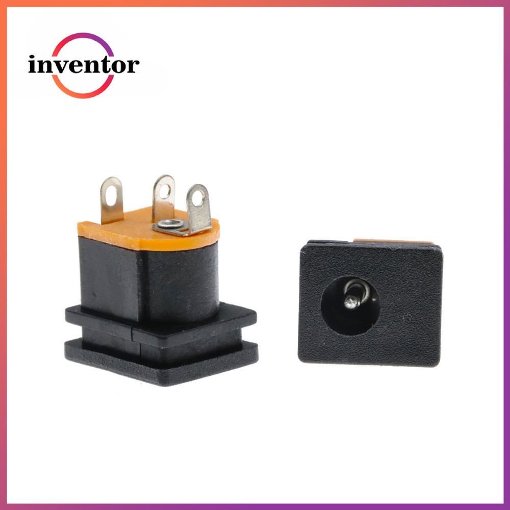 10pcs DC Power Socket DC-015 แจ็ค 5.5X2.5 มม.แผงสแควร์ติดตั้ง 5.5X2.1 มม. 5.5*2.1 มม.DC ซ็อกเก็ต DC0