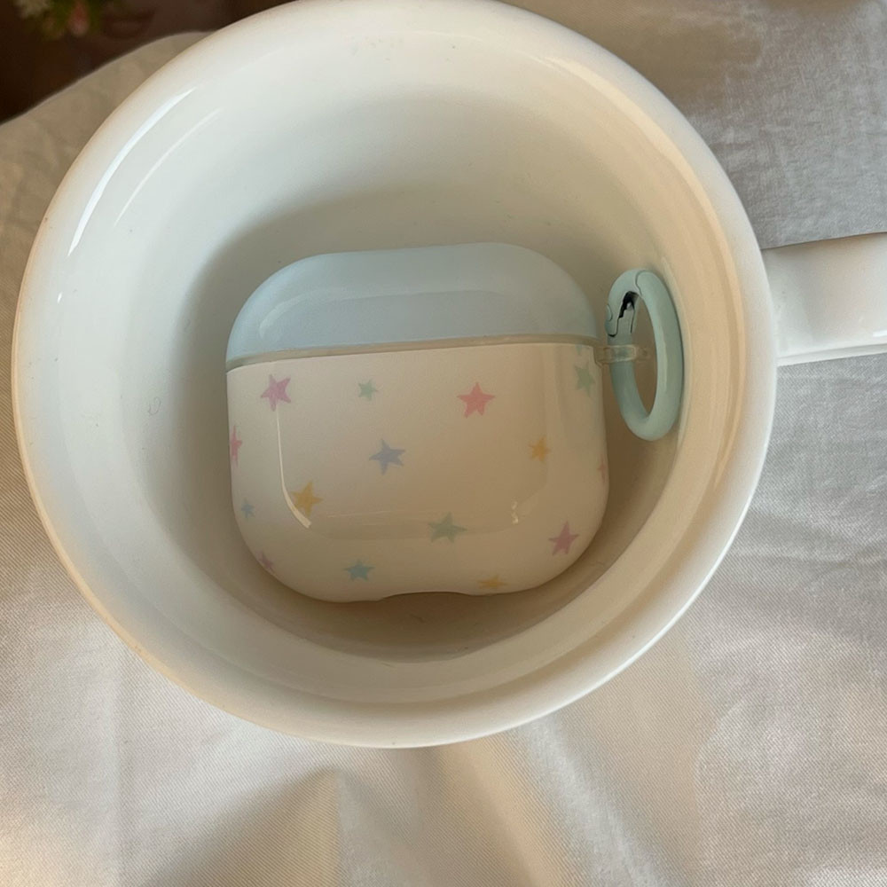 ดาวที่มีสีสันสีฟ้านุ่ม ทีพียู หูฟังกรณีสําหรับ แอร์พอด 4 3 2 1 มือโปร มือโปร2 กันกระแทกพร้อมตะขอสําหรับ แอร์พอด 4ชาร์จกรณีปก - รูปที่ 7