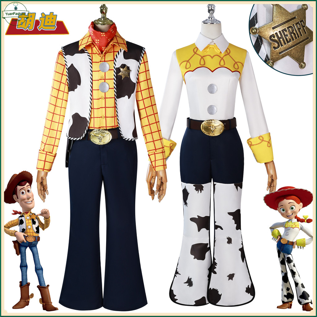 [คลังสินค้าพร้อม] Oy Story Woody คอสเพลย์ Jessie คอสเพลย์ฮาโลวีนภาพยนตร์อะนิเมะเครื่องแต่งกายเวทีสองมิติการฟื้นฟูที่สมบูรณ์แบบ