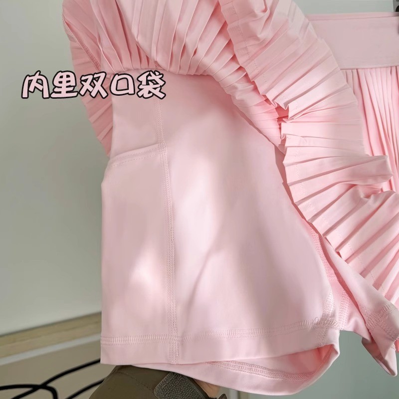 YOGATRUTHSports กระโปรงกระเป๋าด้านในพร้อมซับ Cool Feeliing กระโปรงจีบฟิตเนสเต้นรํา - รูปที่ 2