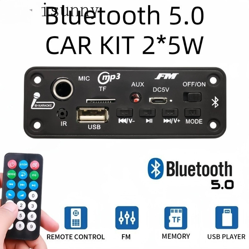 Dc 5V บลูทูธ 5.0 MP3 ถอดรหัส 10W เครื่องขยายเสียง MP3 เครื่องเล่นสนับสนุนการบันทึก 3.5 มม.USB TF FM สําหรับโมดูลลําโพงรถ