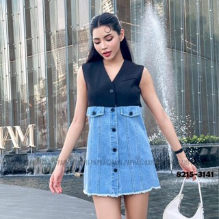 พร้อมส่ง⚡️RAMI 8215 ชุดเซตทูโทน ผ้ายีนส์ตัดดำ ขาสั้น สวยเก๋ …