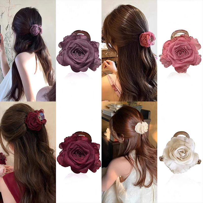 แฟชั่นเกาหลี Camellia Hairpin ดอกไม้เครื่องประดับผมใหม่