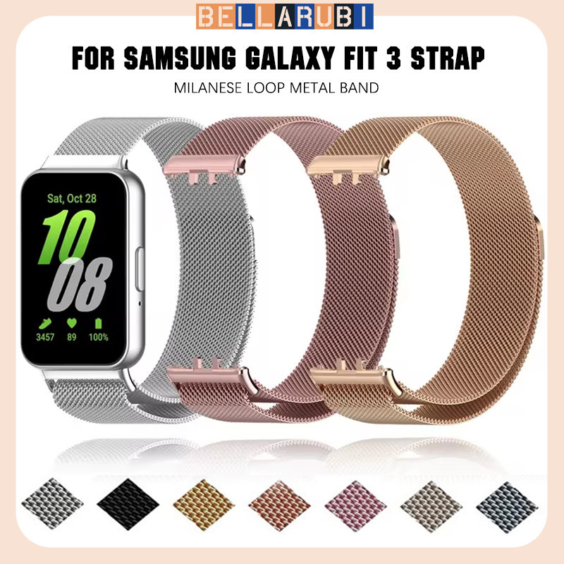 สแตนเลสสายนาฬิกาโลหะ for Samsung Galaxy Fit 3 เข็มขัดแม่เหล็กแหวนมิลาน for Samsung Fit 3