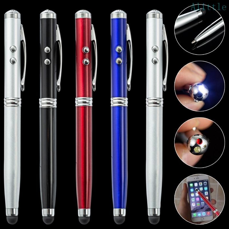 Alia Universal 4 in 1 Capacitive Stylus ปากกาลูกลื่นตัวบ่งชี้อินฟราเรดไฟฉาย LED สําหรับ Android สําหรับสําหรับ Dell Table