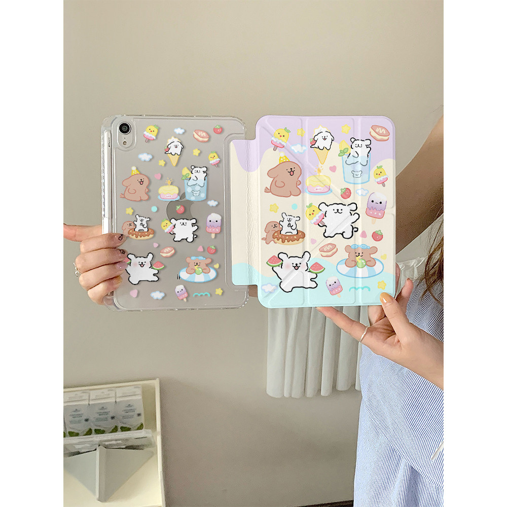 การ์ตูนอะนิเมะลูกสุนัขพิมพ์ iPad air6/5 case ipad10 เคส iPad หญิงเคสแท็บเล็ต Apple เคสไอแพด air6 ไอแ