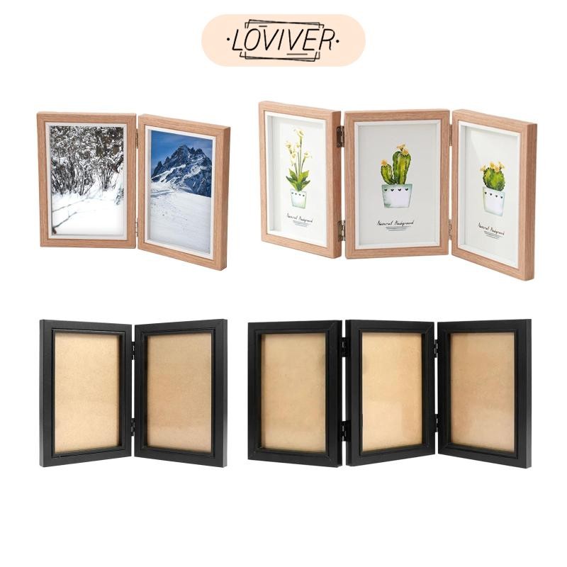 LOVIVER กรอบรูปบานพับกรอบรูป 4x6 ตกแต่งภาพภาพภาพจับภาพสําหรับเดสก์ท็อปวันเกิดของขวัญคริสต์มาส
