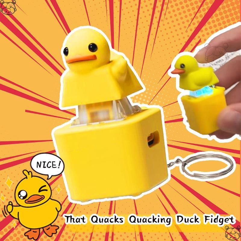 ที่ Quacks Quacking Duck Fidget ชาร์จเป็ด Key Chain ความเครียดบรรเทา Sensory เกม Squeaky ของเล่น cae