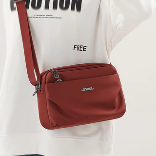 สุภาพสตรีสีทึบไหล่ขนาดใหญ่ความจุ Multi-pocket Commuter Messenger กระเป๋าแฟชั่นหญิงกระเป๋า Messenger กระเป๋าสะพาย F