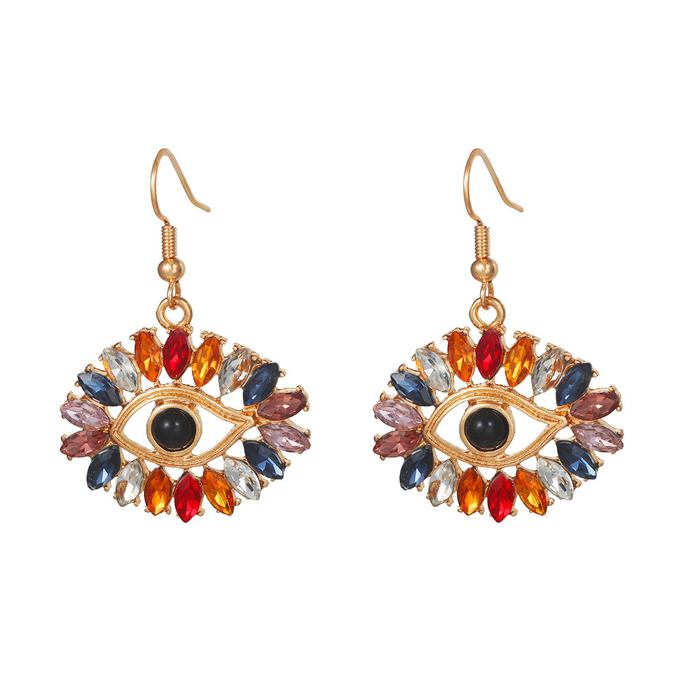 ต่างหู Evil Eye สําหรับผู้หญิง Lucky Amulet ป้องกันต่างหูเพชรของขวัญเครื่องประดับ