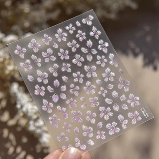 5d Jelly Shell Light สติ๊กเกอร์ติดเล็บดอกไม้สีสันสดใส Fairy Aurora Fantasy Prosperous High end สติ๊กเกอร์ติดเล็บดอกไม้น้ําแข็ง DIY สติกเกอร์