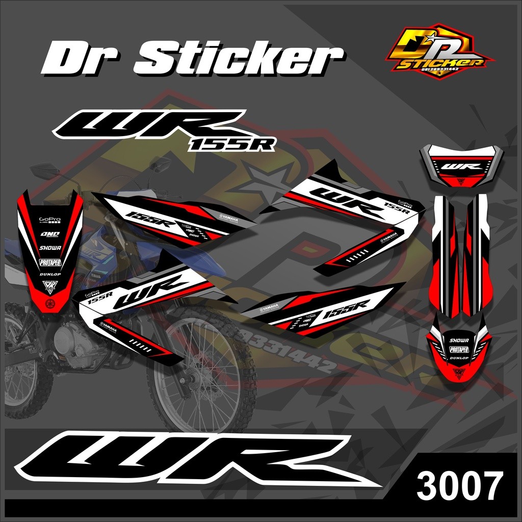 WR 155R Semi Full Striping Sticker WR 155R Racing Design Striping Sticker